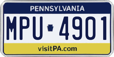 PA license plate MPU4901