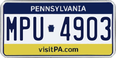 PA license plate MPU4903