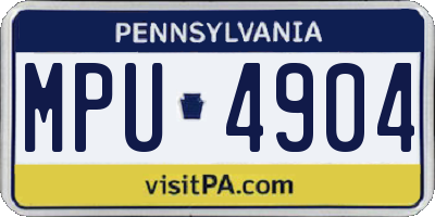 PA license plate MPU4904