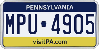 PA license plate MPU4905