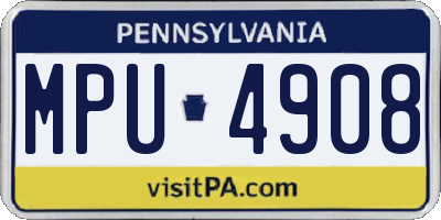 PA license plate MPU4908