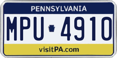 PA license plate MPU4910