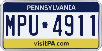 PA license plate MPU4911