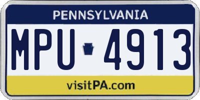 PA license plate MPU4913