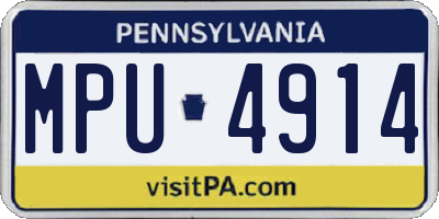 PA license plate MPU4914
