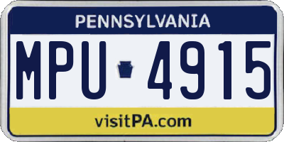 PA license plate MPU4915
