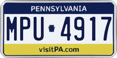 PA license plate MPU4917