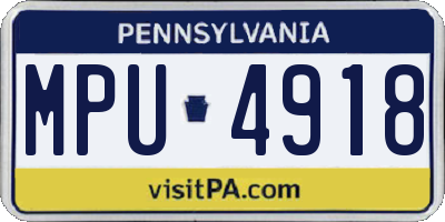 PA license plate MPU4918