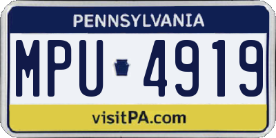 PA license plate MPU4919