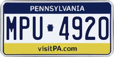 PA license plate MPU4920