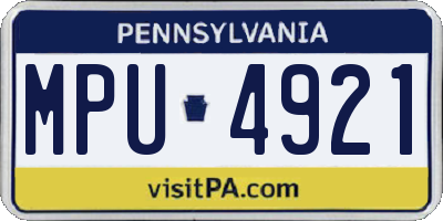 PA license plate MPU4921