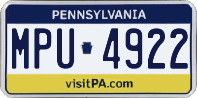 PA license plate MPU4922