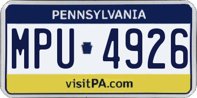 PA license plate MPU4926