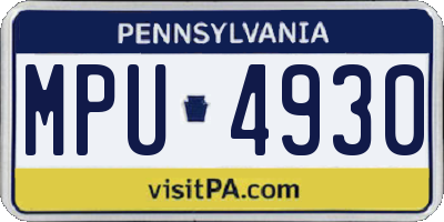 PA license plate MPU4930