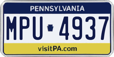 PA license plate MPU4937