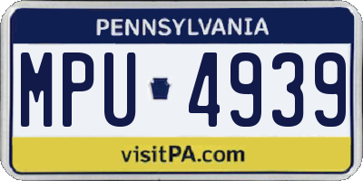 PA license plate MPU4939