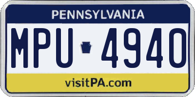 PA license plate MPU4940