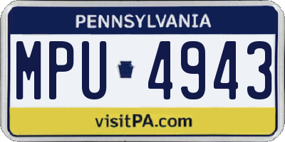 PA license plate MPU4943