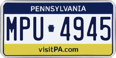 PA license plate MPU4945