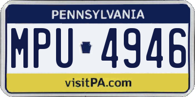 PA license plate MPU4946