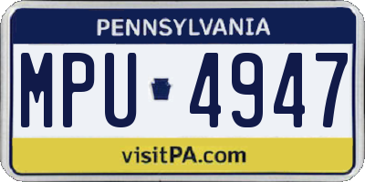 PA license plate MPU4947