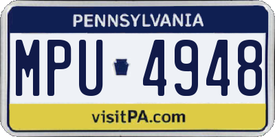 PA license plate MPU4948