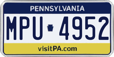 PA license plate MPU4952