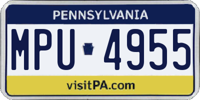 PA license plate MPU4955