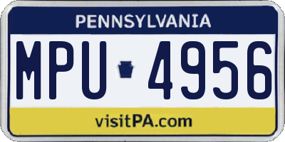 PA license plate MPU4956
