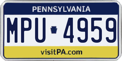 PA license plate MPU4959