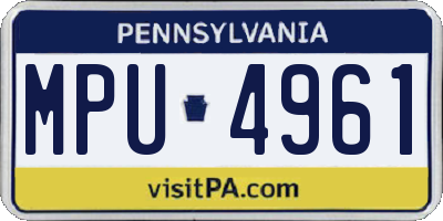 PA license plate MPU4961