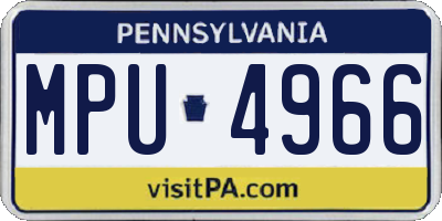 PA license plate MPU4966