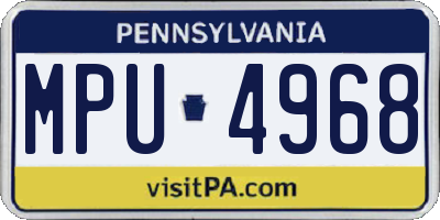 PA license plate MPU4968