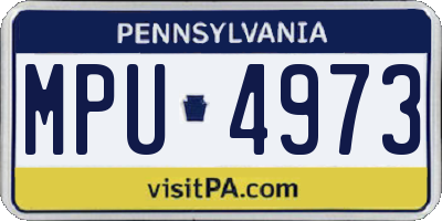 PA license plate MPU4973