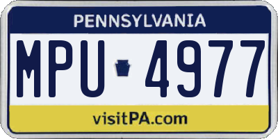 PA license plate MPU4977