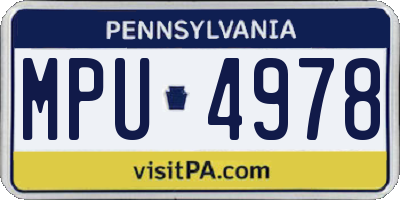 PA license plate MPU4978