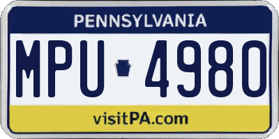 PA license plate MPU4980