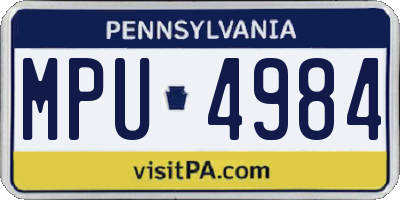 PA license plate MPU4984