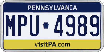 PA license plate MPU4989