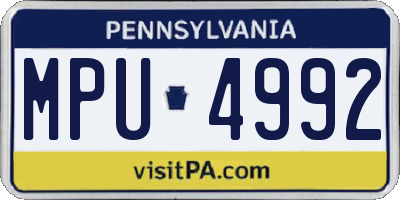 PA license plate MPU4992