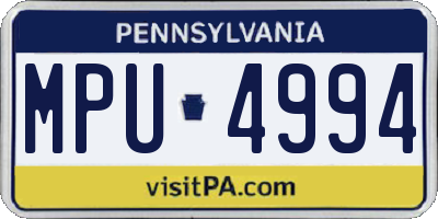 PA license plate MPU4994