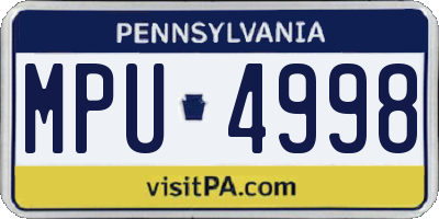 PA license plate MPU4998