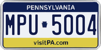 PA license plate MPU5004