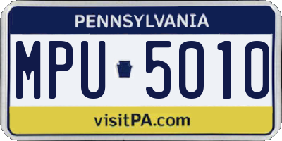 PA license plate MPU5010