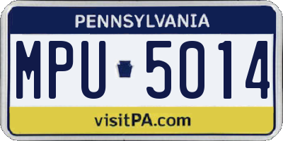 PA license plate MPU5014