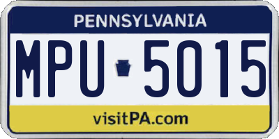 PA license plate MPU5015