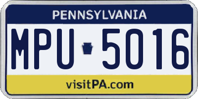 PA license plate MPU5016