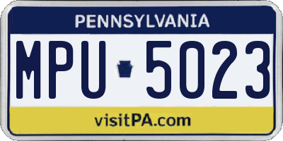 PA license plate MPU5023