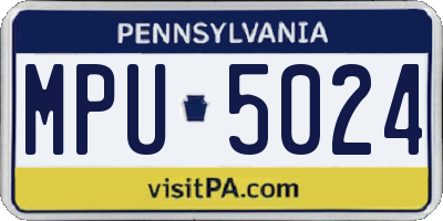 PA license plate MPU5024