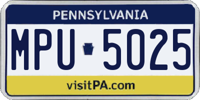 PA license plate MPU5025